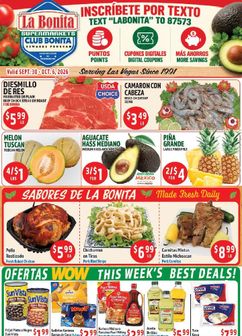 La Bonita weekly ad from Wednesday 09/30