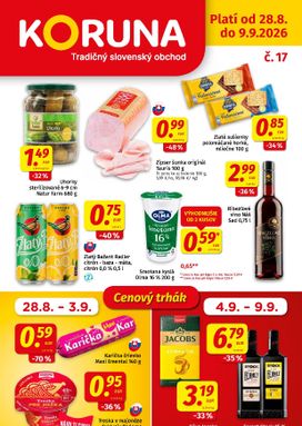 Koruna leták platný od piatku 28.08.