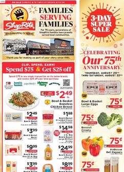 ShopRite weekly ad from Sunday 08/16