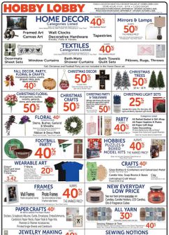 Hobby Lobby weekly ad from Sunday 09/27