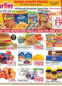 Martin's Super Markets weekly ad from Sunday 08/09