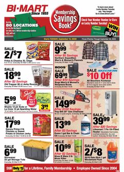 Bi-Mart weekly ad from Tuesday 09/15