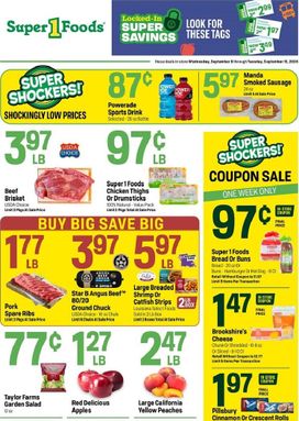Super 1 Foods weekly ad from Wednesday 09/09