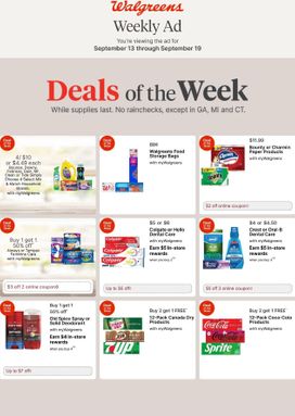 Walgreens weekly ad from Sunday 09/13