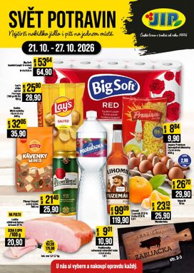 JIP - Svět potravin - Brno, Ostrava - Hrabová, Praha - Bořanovice, Jilemnice, Karlovy Vary, Olomouc, Pardubice, Zlín, Polička