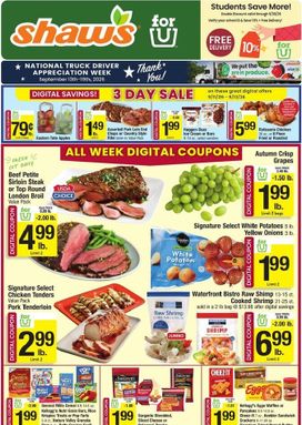 Shaw's weekly ad from Friday 09/11