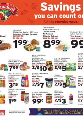 Hannaford weekly ad from Sunday 09/13