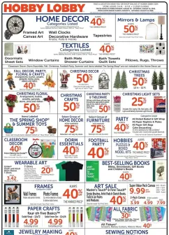 Hobby Lobby weekly ad from Sunday 08/09