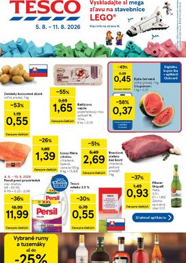 Tesco leták platný od stredy 05.08.