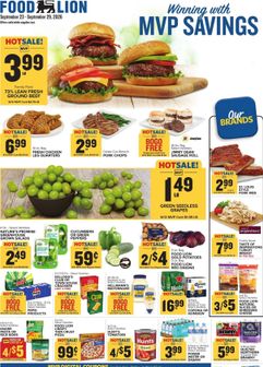 Food Lion weekly ad from Wednesday 09/23