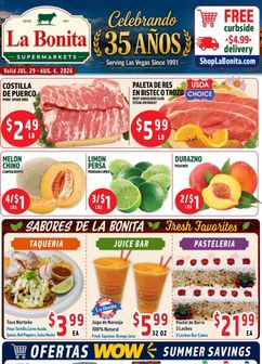 La Bonita weekly ad from Wednesday 07/29