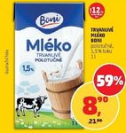 Trvanlivé mléko Boni polotučné 1 l