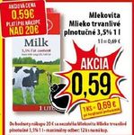 Mlieko trvanlivé plnotučné 1 l