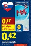 Trvanlivé mlieko 1 l (cena za ks pri kúpe od 12 ks)