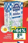 Kunín trvanlivé mléko polotučné 1 l