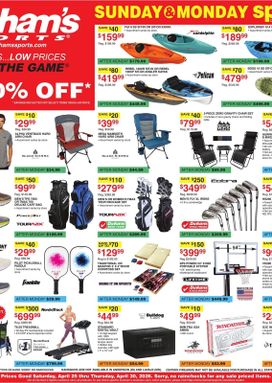 Dunham's Sports weekly ad from Saturday 04/25