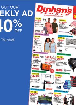 Dunham's Sports weekly ad from Saturday 05/23
