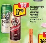 Velkopopovický Kozel 11/ Gambrinus Patron 12 0,5l