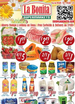 La Bonita weekly ad from Wednesday 03/18