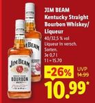JIM BEAM Kentucky Straight Bourbon Whiskey/ Liqueur 0,7l im Angebot