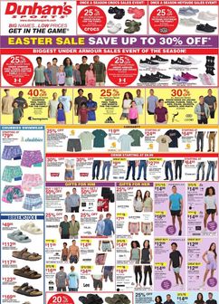 Dunham's Sports weekly ad from Saturday 03/28