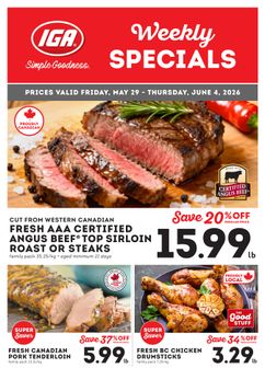 IGA Stores weekly ad from Friday 05/29