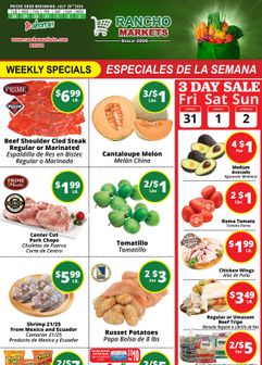 Rancho Markets weekly ad from Tuesday 07/28