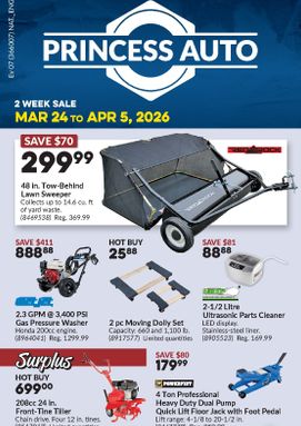 Princess Auto flyer from Tuesday 03-24