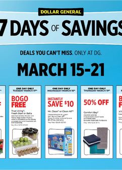 Dollar General weekly ad from Sunday 03/15