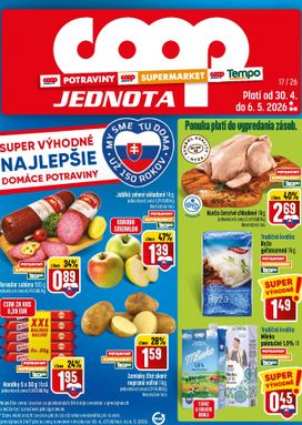 COOP Jednota leták platný od štvrtka 30.04.
