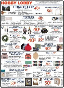 Hobby Lobby weekly ad from Sunday 03/15
