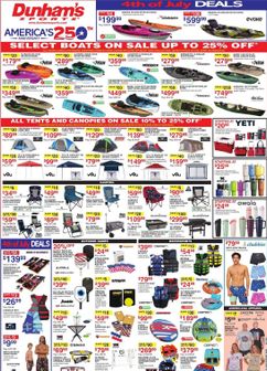 Dunham's Sports weekly ad from Saturday 06/27