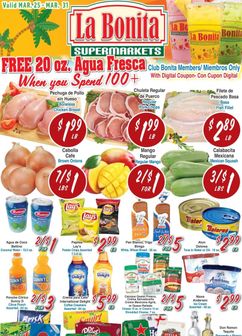 La Bonita weekly ad from Wednesday 03/25