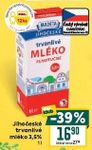 Jihočeské trvanlivé mléko plnotučné 1 l