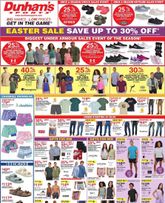 Dunham's Sports weekly ad from Saturday 03/28