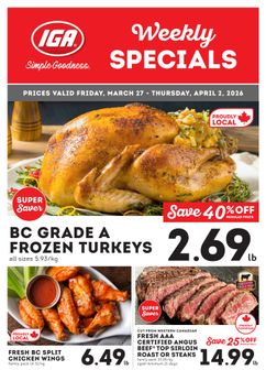 IGA Stores weekly ad from Friday 03/27