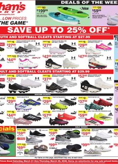 Dunham's Sports weekly ad from Saturday 03/21