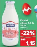 Čerstvé mlieko 750 ml