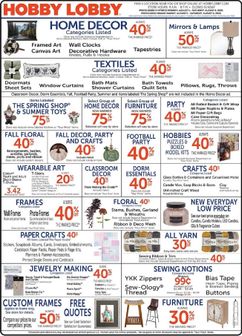 Hobby Lobby weekly ad from Monday 08/03