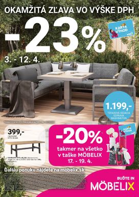 Möbelix leták platný od pondelka 06.04.