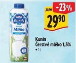 Kunín čerstvé mléko polotučné 1 l
