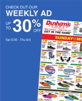 Dunham's Sports weekly ad from Saturday 05/30